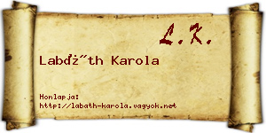 Labáth Karola névjegykártya